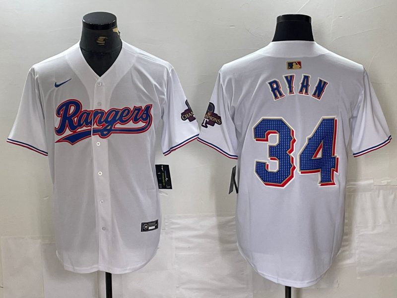 Men's Texas Rangers Nolan Ryan #34 White 2024 Gold Collection Limited Jersey